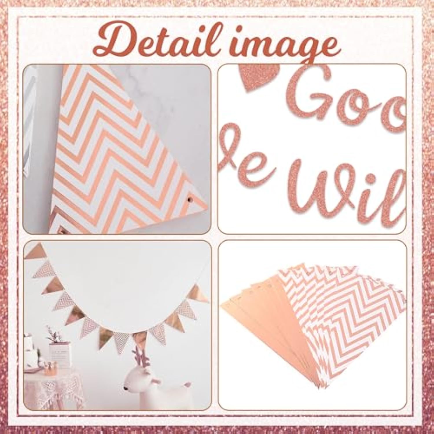 We Will Miss You Banner - Rose Gold Going Away Party Decorations Good Luck Banner Pennant Garland For Graduation Farewell Retirement Goodbye Coworker Leaving Party Decoration Supplies