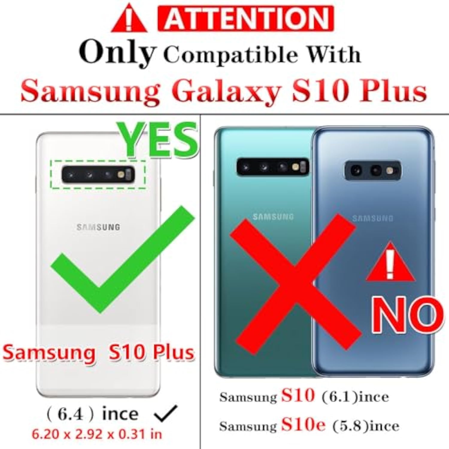 For Samsung Galaxy S10 Plus Case: Galaxy S10 Plus With Screen Protector - Military Grade Protective Cases With Finger Ring Holder Kickstand For Samsung S10 Plus(Red)