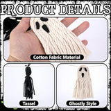 9Ft Halloween Ghost Tassel Garland Boho Macrame Banner Hanging Party Decorations