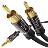 KabelDirekt – RCA to Jack 3.5 Adapter Cable – 25 ft – Versatile Plug-and-Play Audio Cable (Aux/3.5mm to 2X RCA for Connection to Smartphone, Tablet, Home Theater, soundbar, TV, Notebook, MP3)