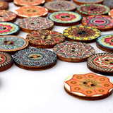100 Pcs Mixed Color Wood Buttons, Eubags 1 Inch Natural Round Shapes R