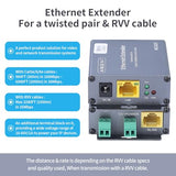 Ethernet Range Extender Repeater Kit, Ethernet Lan Range Extension Distance 6560Ft 2000M Over Cat5E/6/6E Rj45 Network Cable - 3280Ft 1000M Over Twisted Pair Cable Utp Ip Extender Adapter