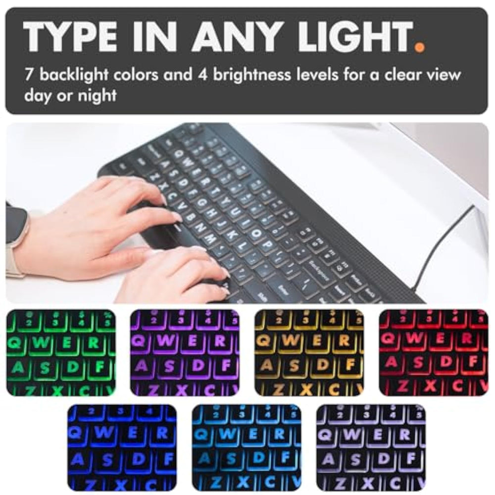 Backlit Large Print Keyboard - Easy To See Oversized Letters - Usb ...