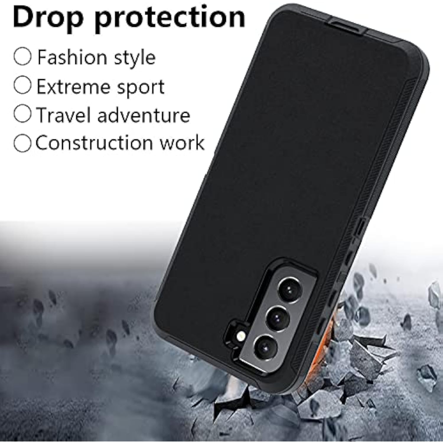 For Samsung Galaxy S21 Fe 5G Case, Heavy Duty Case,[Military Grade Protective ][Shockproof] [Dropproof] [Dust-Proof],(Black)