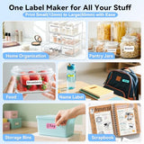 Label Maker Machine With Tape - Inkless Mini Bluetooth Label Printer With Multiple Templates, Wide Waterproof Labels, Portable Thermal Sticker Labeler For School Home Office Kitchen Organization