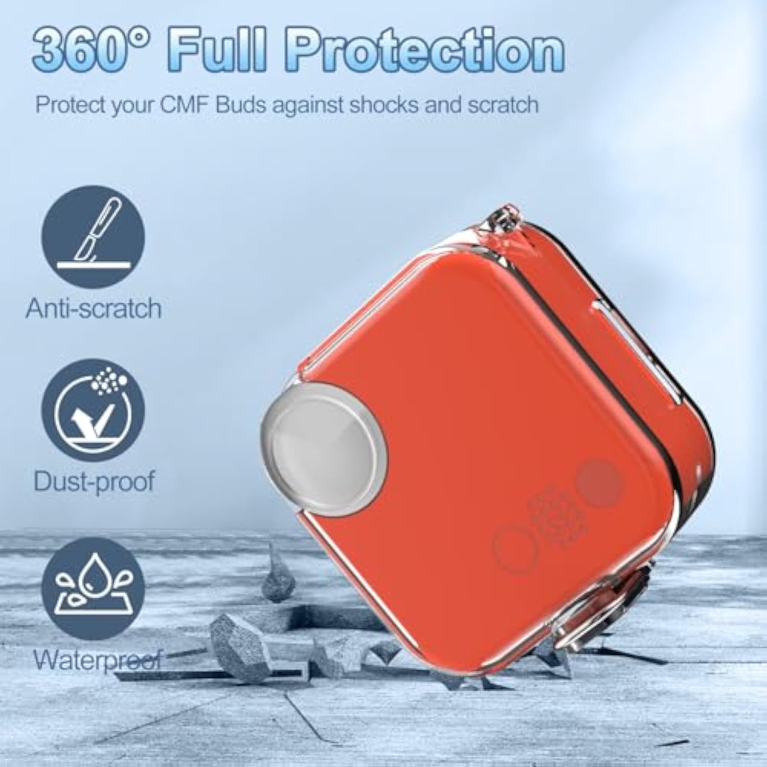 CMF Buds 2a Case Cover, Hard PC Shell Clear Protective Earbuds Case with Lanyard Accessories Set for CMF Buds
