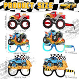 32 Pcs Monster Truck Party Decorations Paper Glasses Monster Truck Photo Booth Props Car Theme Eyeglasses For Baby Shower Birthday Party Supplies Favors