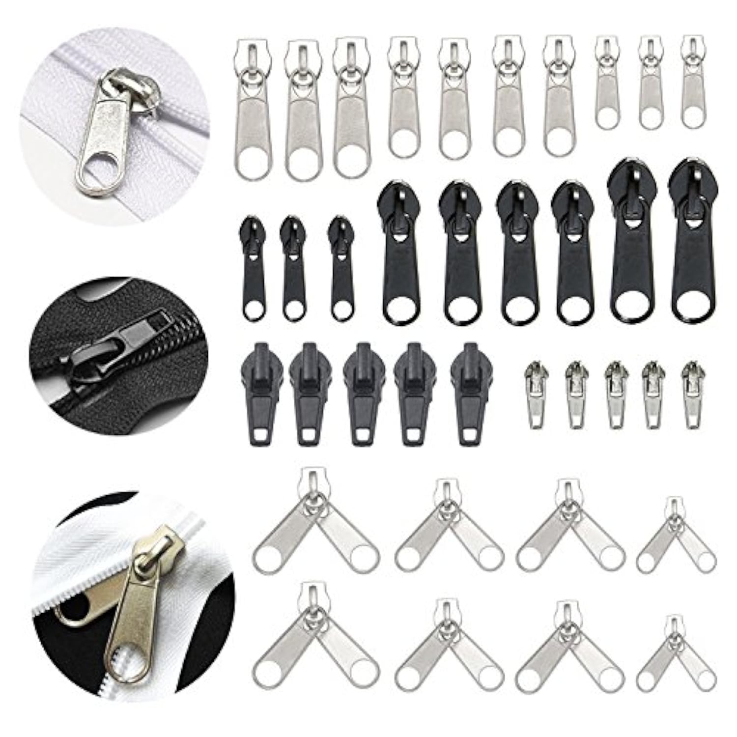 143 Pcs Zipper Repair Kit Zipper Replacement With Install Plier For Ba