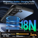 For Samsung Galaxy S22 Case,Magnetic S22 Phone Case Compatible With Magsafe, Military-Grade Protection Translucent Matte Back Cover Slim Rugged Cover Shockproof Case For Galaxy S22,Black