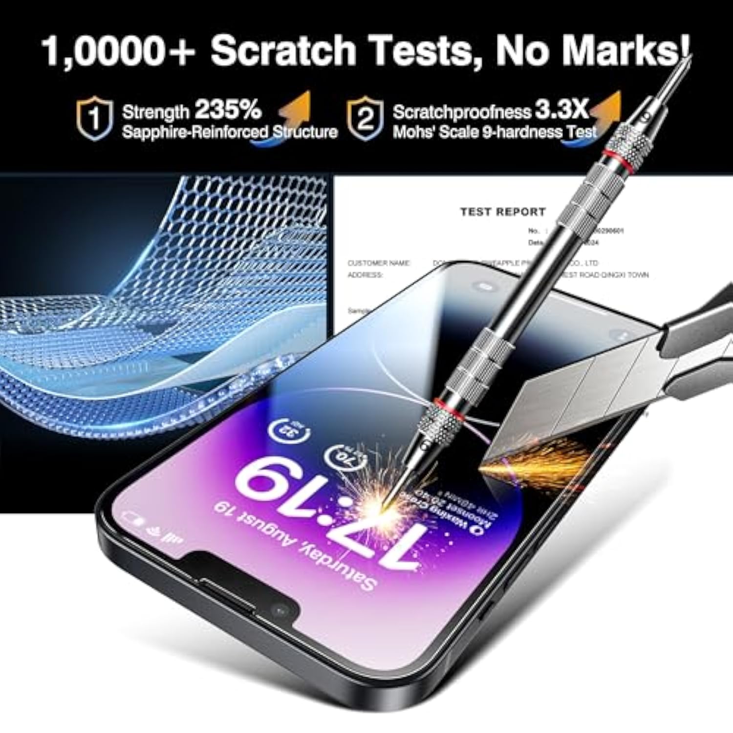 '-4 Pack For Iphone 14 Screen Protector[6.1"] With 2 Pack Camera Lens Protector, 9H+ Hardness 12Ft Military Grade Shatterproof Scratch Resistant Durable Tempered Glass Film With Flawless Fit Kit, Hd Clear