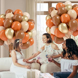 60pcs Fall Balloons 12 Inch Brown Sand White Nude Gold Burnt Orange Party Decorations