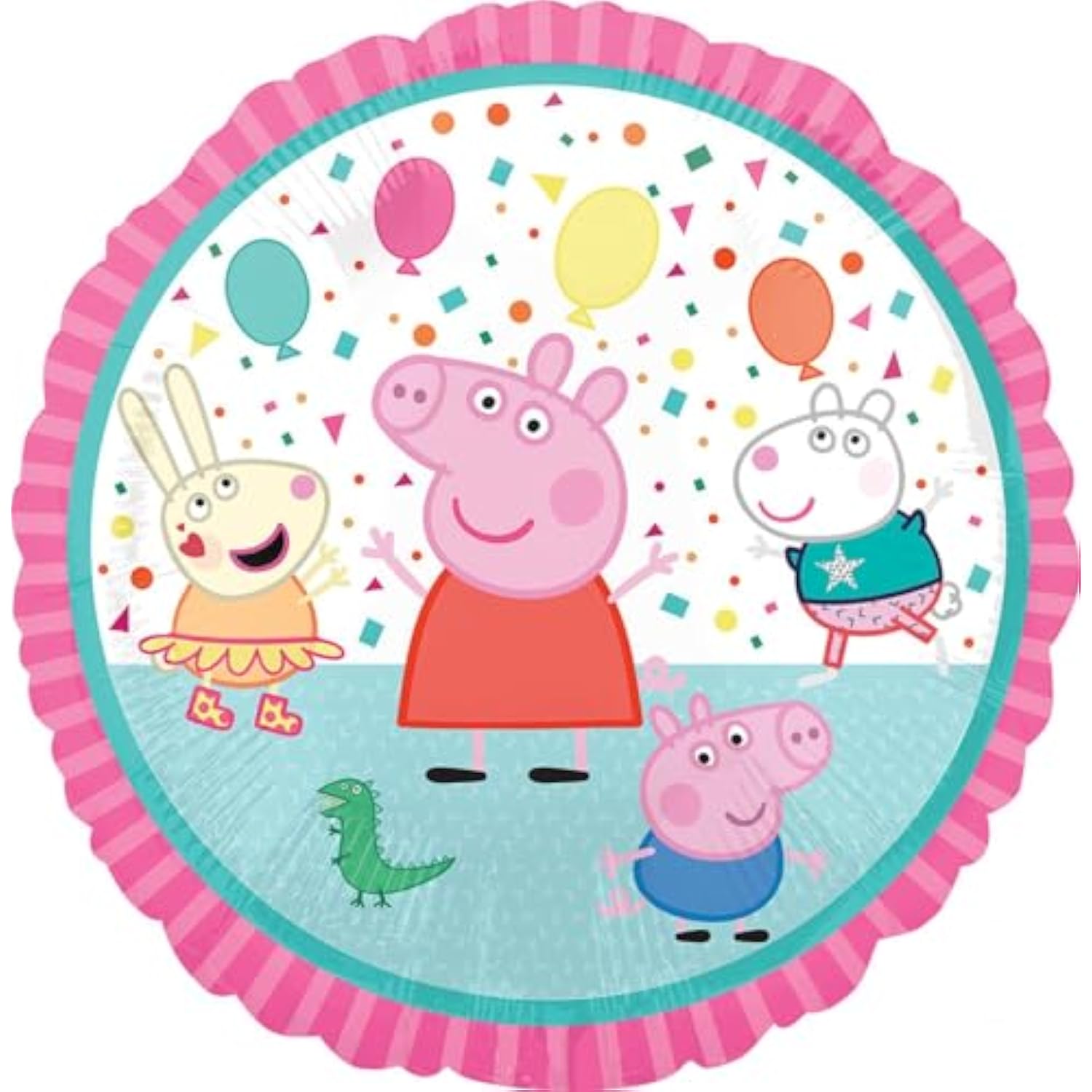 Anagram Peppa and George 2nd Birthday Party Supplies Pig Foil Balloon Bouquet Decorations, BQ_4282