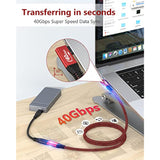 RIITOP USB4 Extension Cable 40Gbps [2.6FT, Angled], USB Type C 4.0 Male to Fem