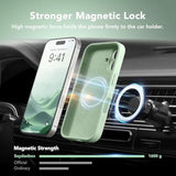 Magnetic For Iphone 16 Case, Compatible With Magsafe, [Full Camera Protection][Screen Protector] Silicone Shockproof Protective Phone Case For Iphone 16 6.1", Matcha