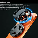 Magnetic 52mm Variable ND Filter for iPhone, ND2-400 Adjustable Filter for Smartphone, Neutral Density Lens with Foldable Stand Compatible with