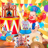 12 Pcs Carnival Party Decorations Circus Theme Party Decorations Carnival Circus Honeycomb Table Centerpieces For Halloween Home Office Birthday Honeycomb Supplies Decor