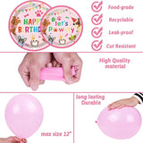 Pink Dog Party Decorations Set: Tableware, Balloons, Banner - 168 Piece