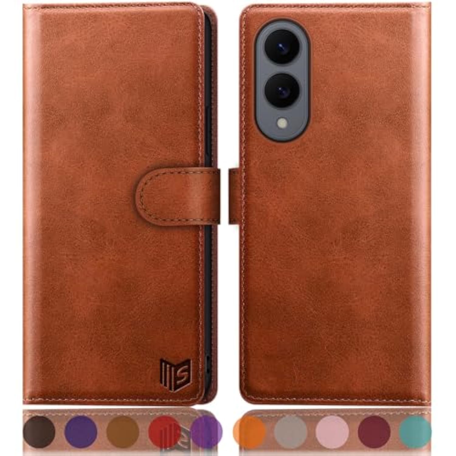 Compatible With Samsung Galaxy S25 Edge Wallet Case With Rfid Blocking Credit Card Holder,Flip Book Pu Leather Protective Cover Women Men For Samsung S25 Edge Case Light Brown