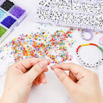 12000Pcs 3Mm Glass Seed Beads For Bracelets Making Kit With Letter Alphabet Beads, Friendship Bracelet Kits 8/0 Craft Bead For Jewelry Making Necklaces And Key Chains With 2 Rolls Of Cord