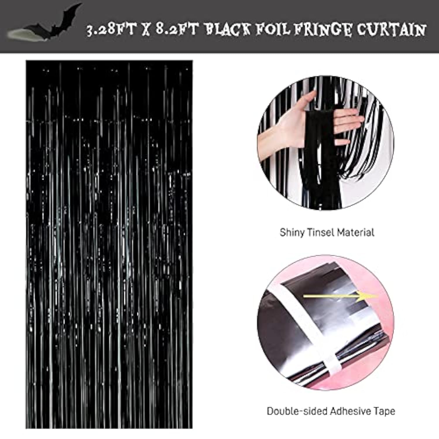 Red Glittery Happy Birthday Halloween Banner Black Foil Curtains Backdrop 3D Bat Sticker And Latex Balloons Confetti Balloon For Birthday Party Decorations Scary Party Supplies