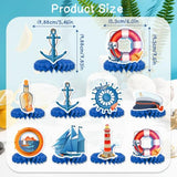 Nautical Party Table Decoration Nautical Honeycomb Centerpiece, Sailor Themed Party Decorations, Ocean Voyage Honeycomb Centerpiece Decoration for Cruise Nautical Birthday Party Supplies