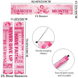 Breast Cancer Awareness Banner Decorations, Pink Ribbon Door Hanging Decor