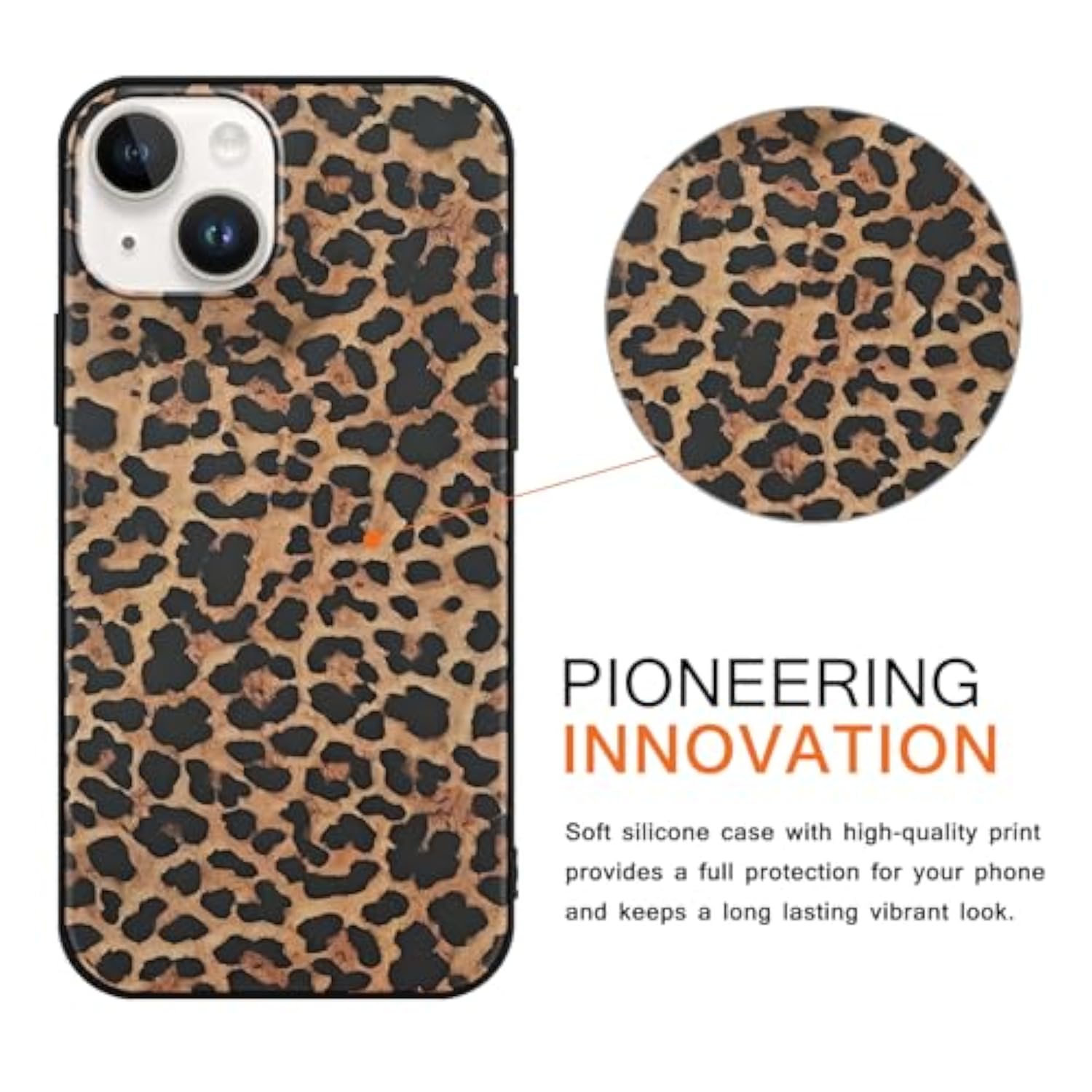 2 Pack For Iphone 13/Iphone 14 6,1'' Cheetah Print Cases, Cute Luxury Leopard Print Pattern Design Cases For Women Men Girls, Fashion Retro Shockproof Anti Scratch Protection Silicone Soft Tpu Cover