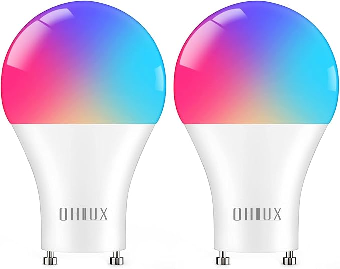 GU24 Smart LED Light Bulbs 10W 900LM RGBCW Color Changing Alexa Compatible 2 Pack