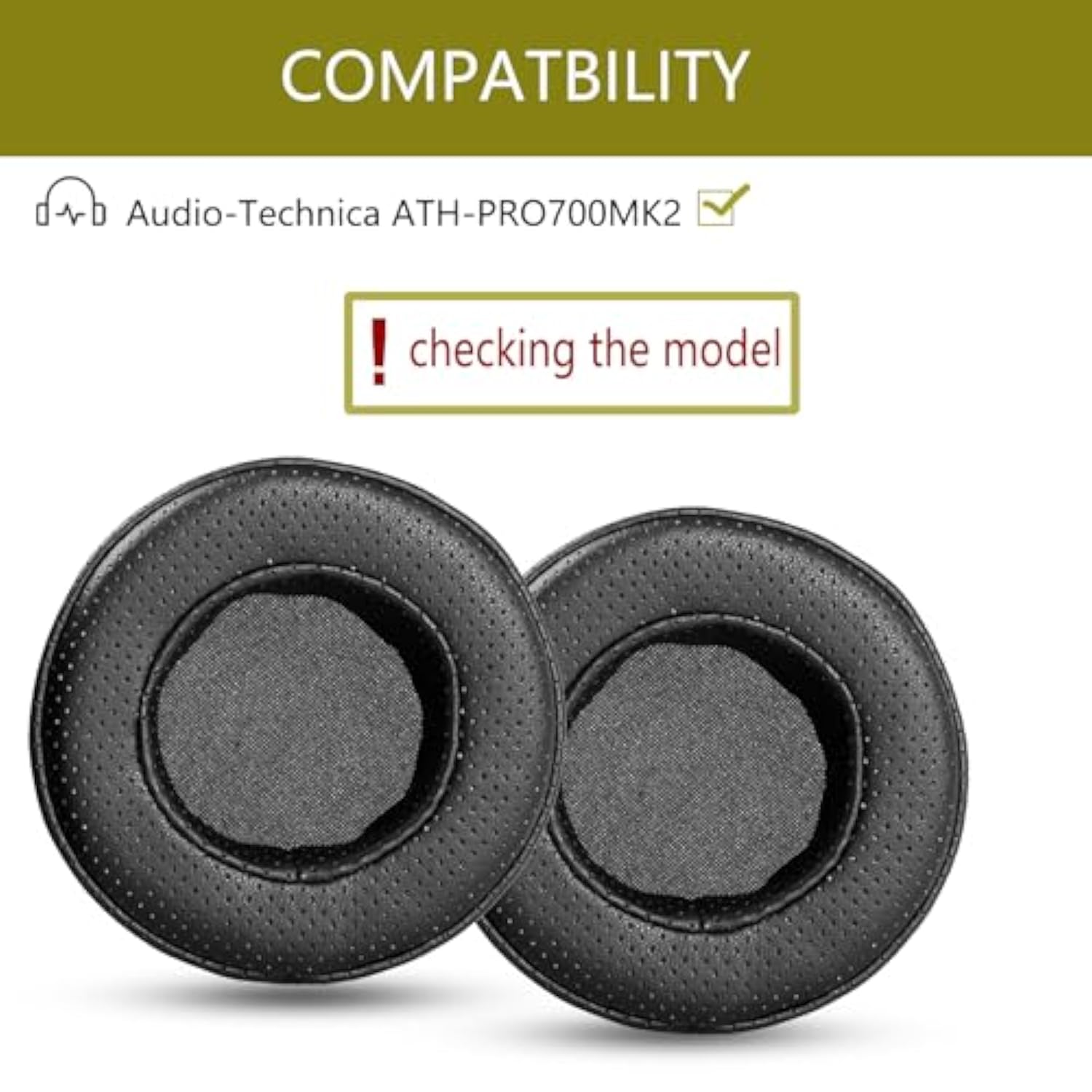 Replacement Ear Pads, Compatible With Audio-Technica Ath-Pro700Mk2 Pro700 Mk2 Headphones, Soft Perforated Protein Leather Combined With High-Density Memory Foam, Replacement Ear Pads (Black)