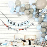 Two Fast Banner for Racing Theme 2nd Birthday Party Decorations