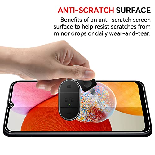 ? 3+3 PACK? Designed for Samsung Galaxy A14 5G Screen Protector Samsung A14 5G Screen Protector Tempered Glass Film,?EasyInstall Tool?9H, Ultra HD,