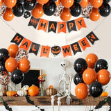 50 Pack Halloween Balloons 12 Inch Black Orange Latex & Confetti Balloons Party Decor