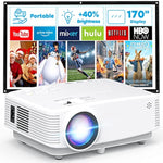 Mini Projector, Hd Portable Projector 1080P Full Hd Supported, Movie Projector Compatible With Smartphone & Tablet Tv Stick Laptop Hdmi Usb Av, White