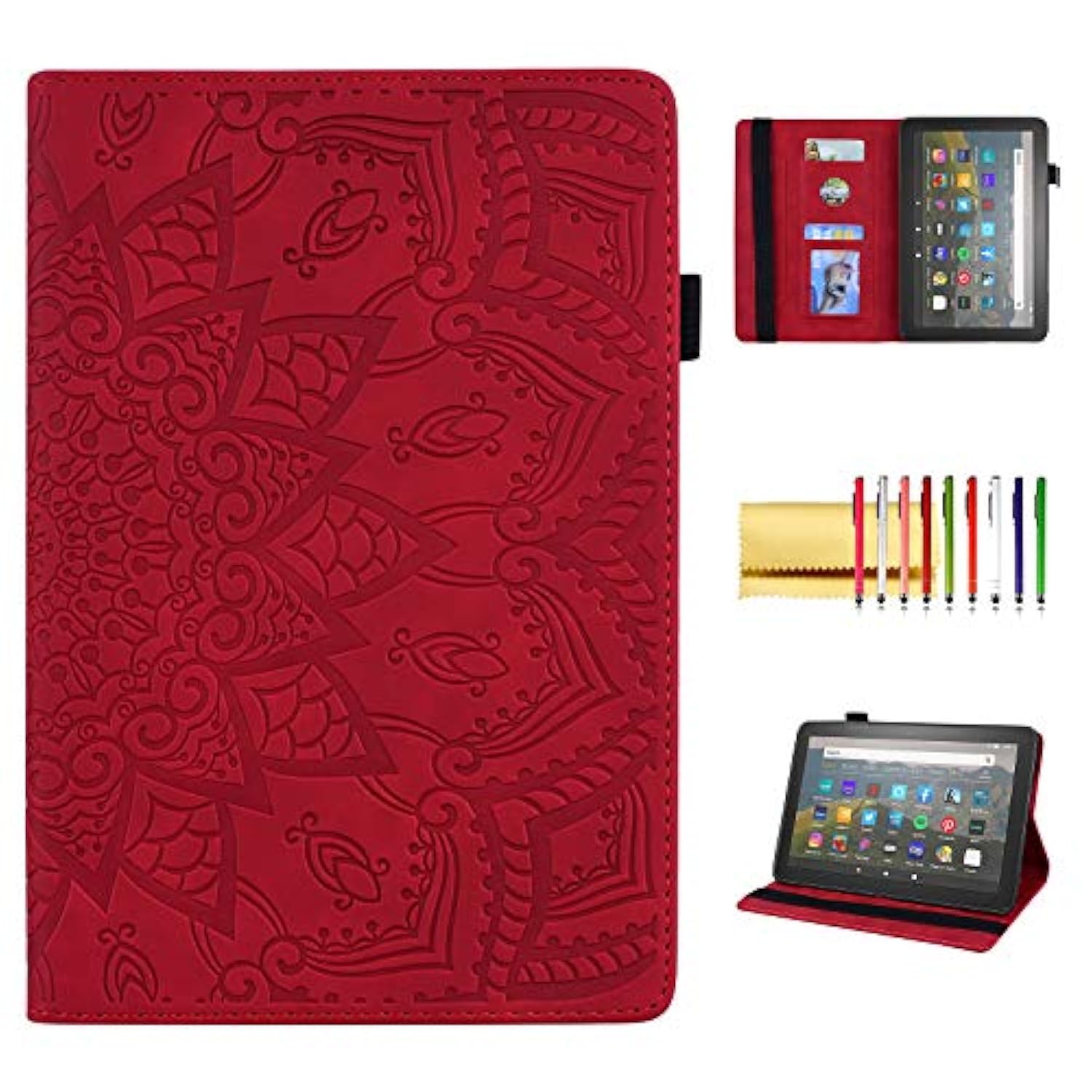 Case For Amazon Fire Hd 8 2020/8 Plus 10Th Gen, Mandala Embossed Pu Leather Fo