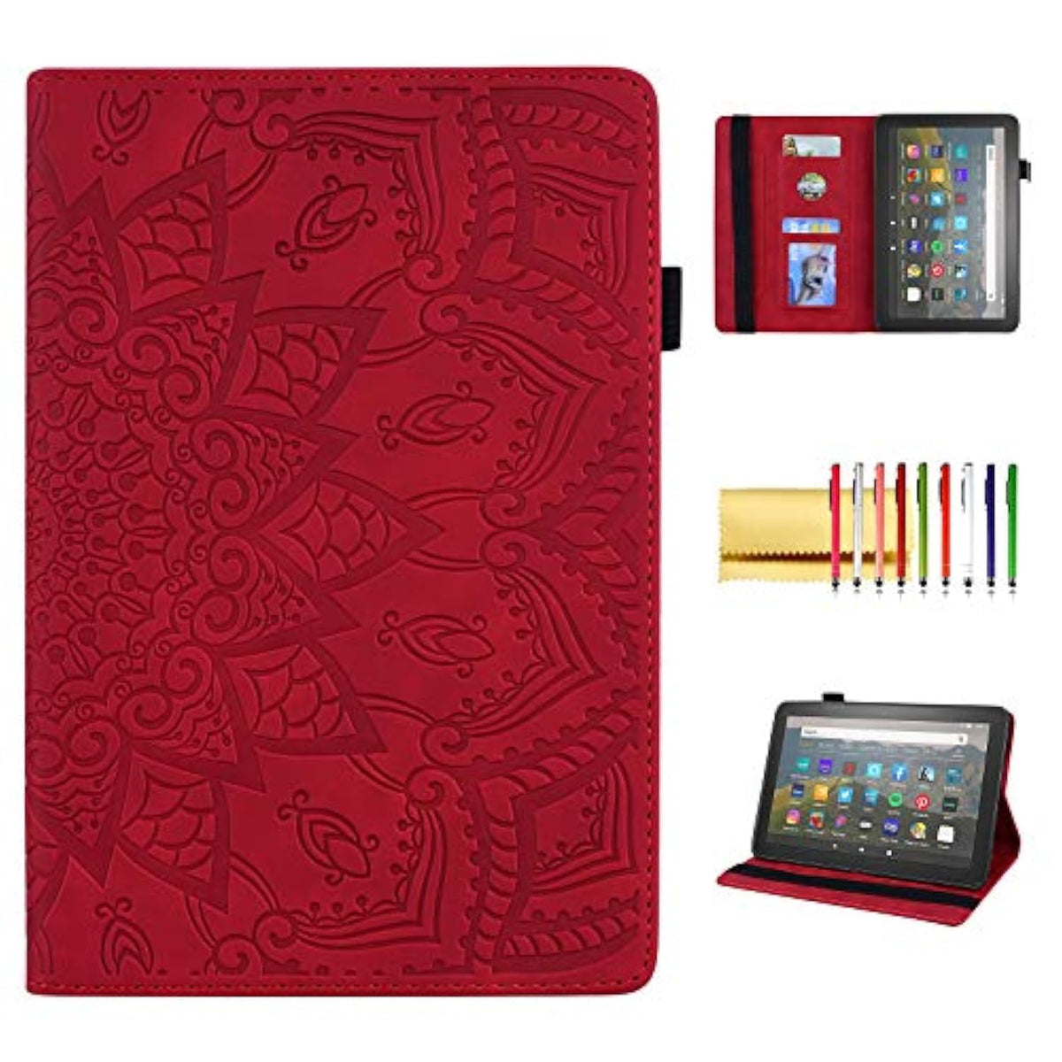 Case For Amazon Fire Hd 8 2020/8 Plus 10Th Gen, Mandala Embossed Pu Leather Fo