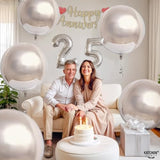 12 Pcs 22 Inch Metallic Silver Balloons Party Decorations