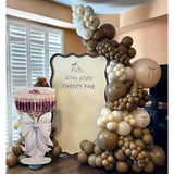 Double-Stuff Pearl White Sand Balloon Garland Arch Kit, 132Pcs 18/10/5 Inch Balloons With Metallic Gold For Wedding, Bridal, Baby Shower, Birthday, Anniversary Parties