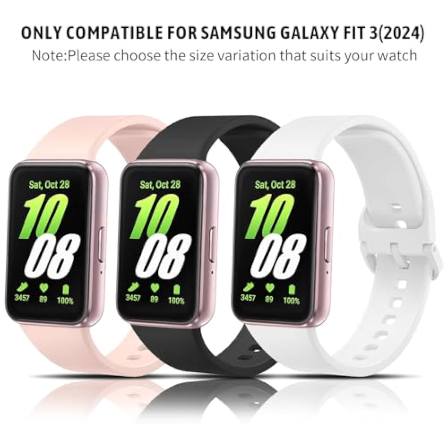 2-Pack For Samsung Galaxy Fit 3 Screen Protector Case, Full Protective Tempered Glass Screen Protector Cover Case For Samsung Galaxy Fit 3 Smartwatch For Women Men (Black/Black)