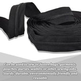 10 Yards #8 Nylon Closed-End Zippers Black Large Nylon Coil Zippers Wi
