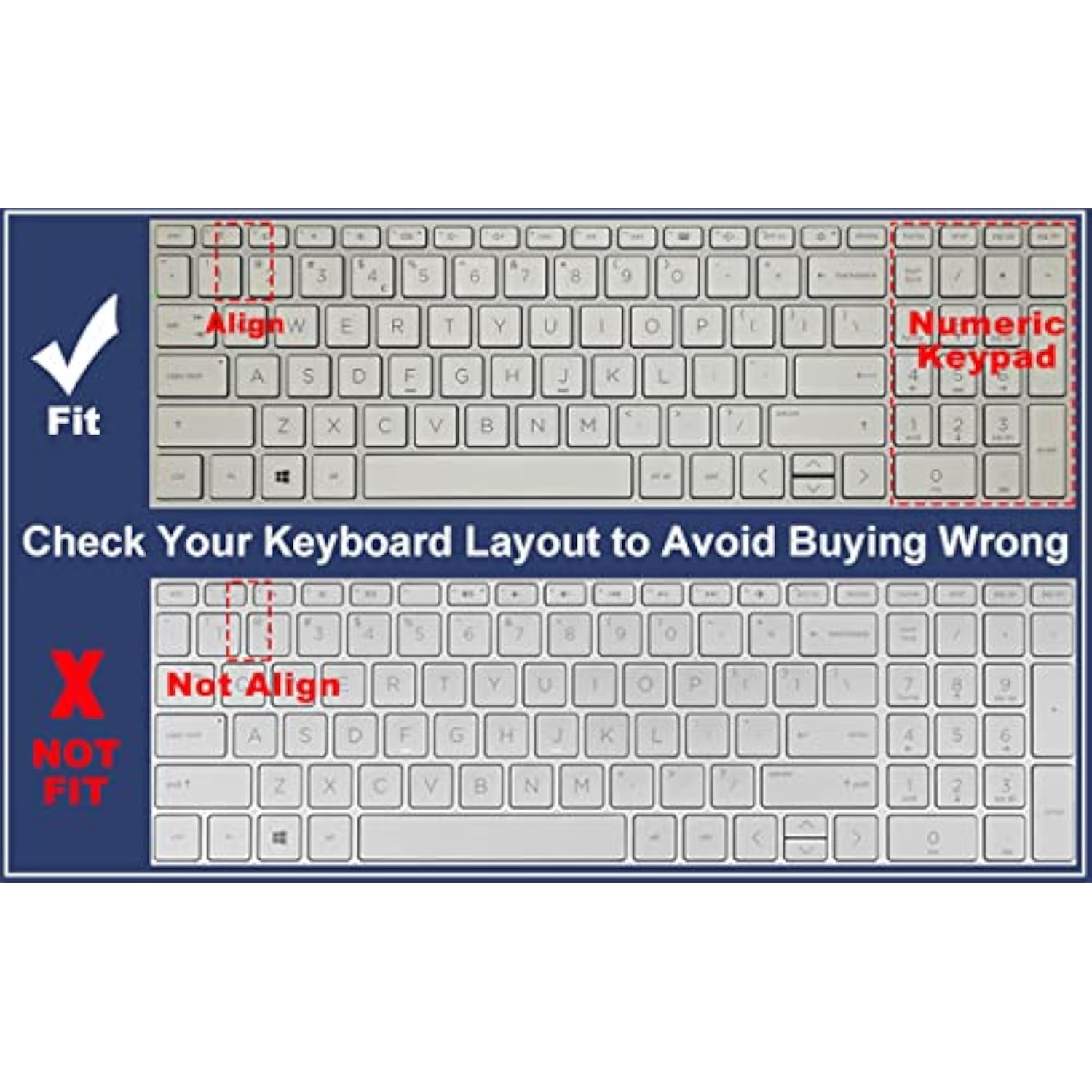 Keyboard Cover for 15.6 17.3 HP Pavilion/HP Laptop 15-eg 15-er 17-cn 17-cp