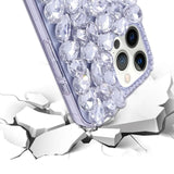 Compatible With Iphone 13 Pro Max Case For Women 3D Glitter Sparkle Bling Case Luxury Shiny Crystal Rhinestone Diamond Bumper Clear Gems Cute Protective Girly Case Girls Cover
