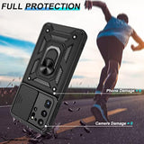 For Samsung Galaxy S20 Ultra Case With Hd Screen Protector, Heavy Duty With 360° Rotation Metal Kickstand [Military Grade] Protective Case For Gaxy S20 Ultra 5G, Black