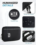 Large Electronics Travel Organizer Case, Tech Accessories Cord Storage Bag For Phone, Power Bank, Sd Card, Cables, Black