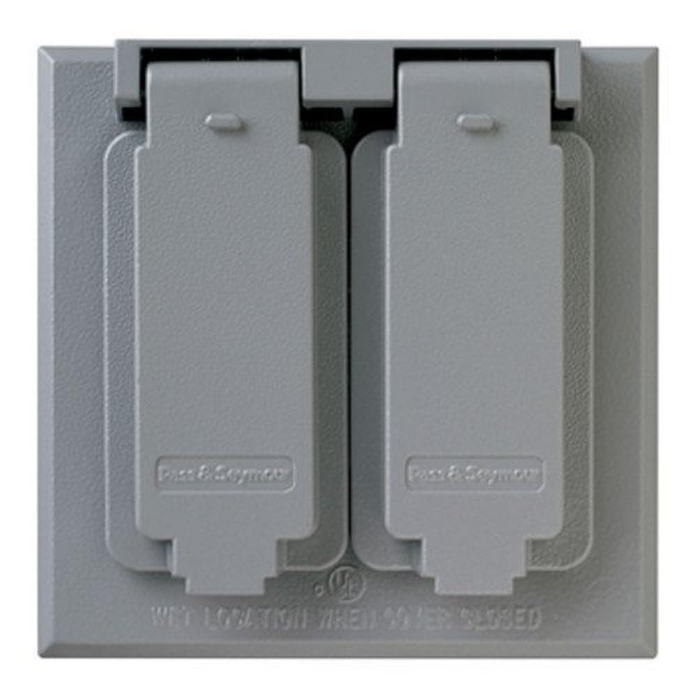 Legrand Ca82G Cast Weatherproof Outdoor Cover, 2 Gang, 2 Duplex Receptacle Outlet Opening, Gray (1 Count)