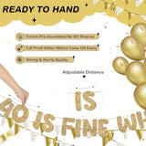 Pre Strung 40 Is Fine When You Look 29 Banner Glitter Happy 40Th Birthday Banner Funny 40Th Birthday Sign 1985 Party Decorations For Men Women(Champagne Gold)