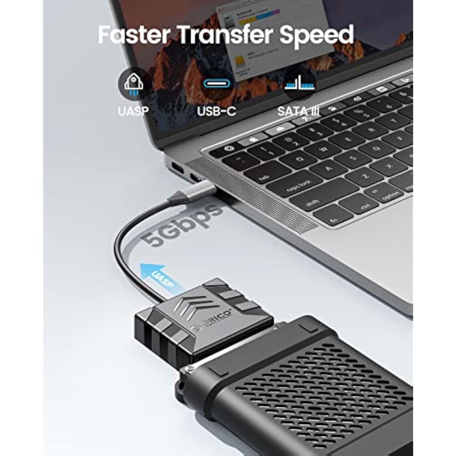 ORICO Hard Drive Enclosure 2.5'' SATA to USB Cable, USB C to SATA III Cable fo