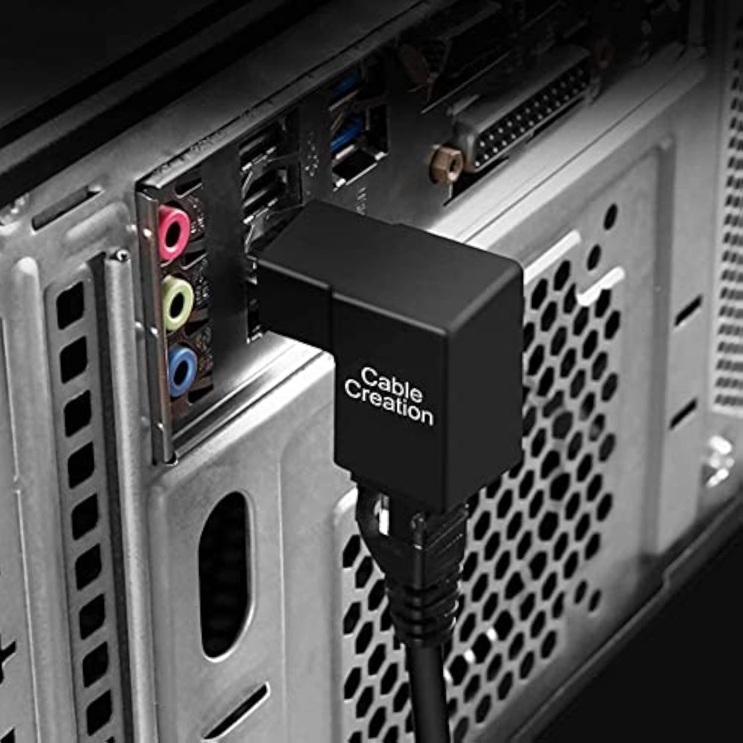 2 Pack Ethernet Adapter, CableCreation Cat5e/Cat6 Up Angle Ethernet Adapter, 9