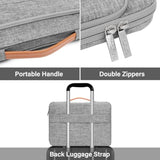 MOSISO 360 Protective Laptop Sleeve Bag Compatible with MacBook Air/Pro, 13-13.3 inch Notebook, Compatible with MacBook Pro 14 inch M4 M3 M2 M1, Side Open Bag Case with Raised Pocket&Handle&Belt, Gray