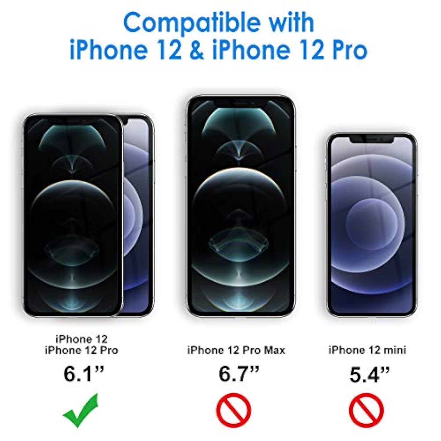 JETech Privacy Screen Protector for iPhone 12/12 Pro 6.1-Inch, Anti Spy Tempered Glass Film, 2-Pack
