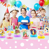 8Pcs Girl Princess Birthday Party Supplies, Princess Girl Honeycomb Centerpieces Seven Girls Theme 3D Table Decorations